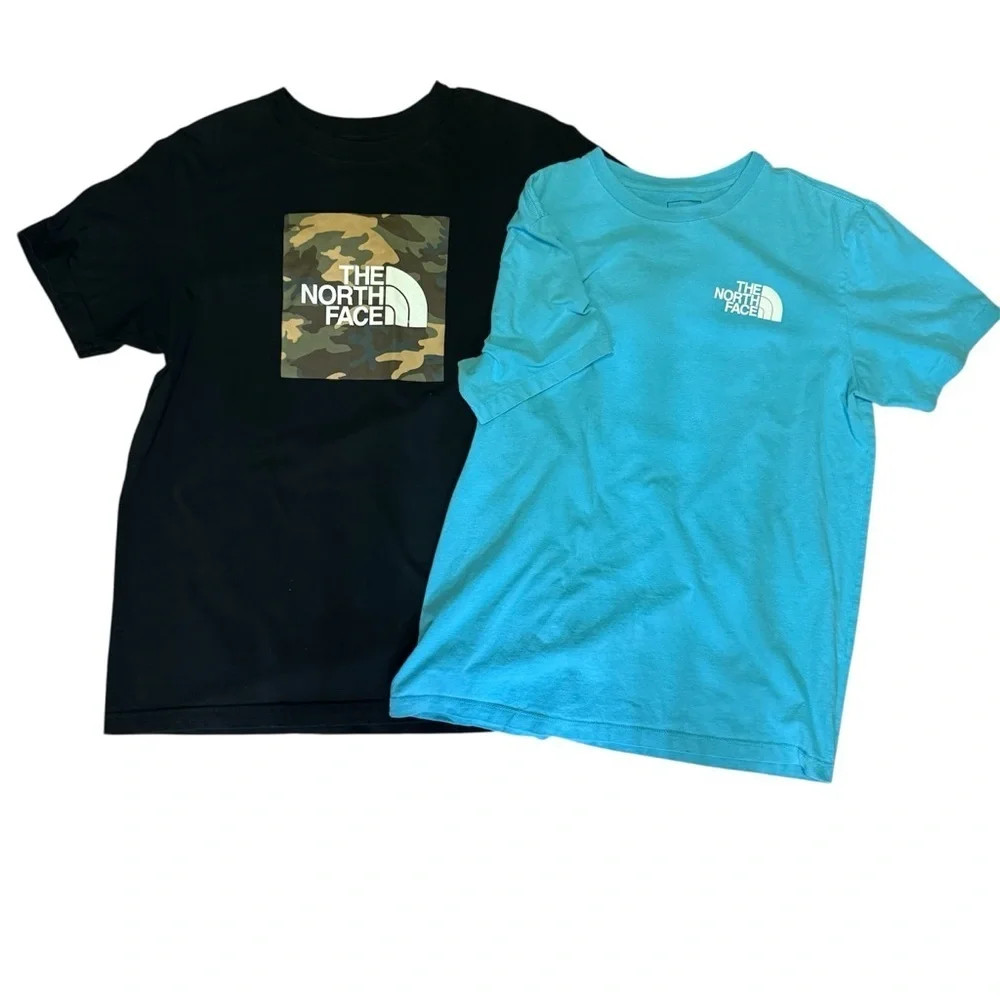 The North Face Mens Size Medium Short Sleeve Crew Neck Tee Shirt Cotton Lot of 2
